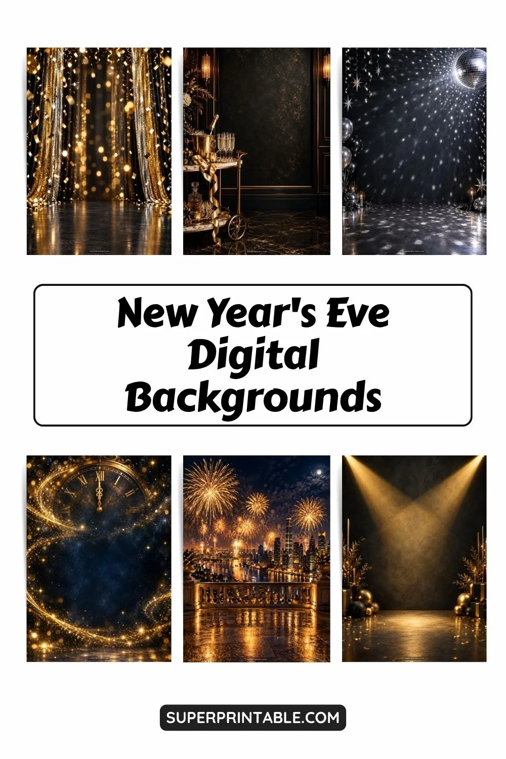 12+ New Year's Eve Digital Backgrounds Pinterest Image