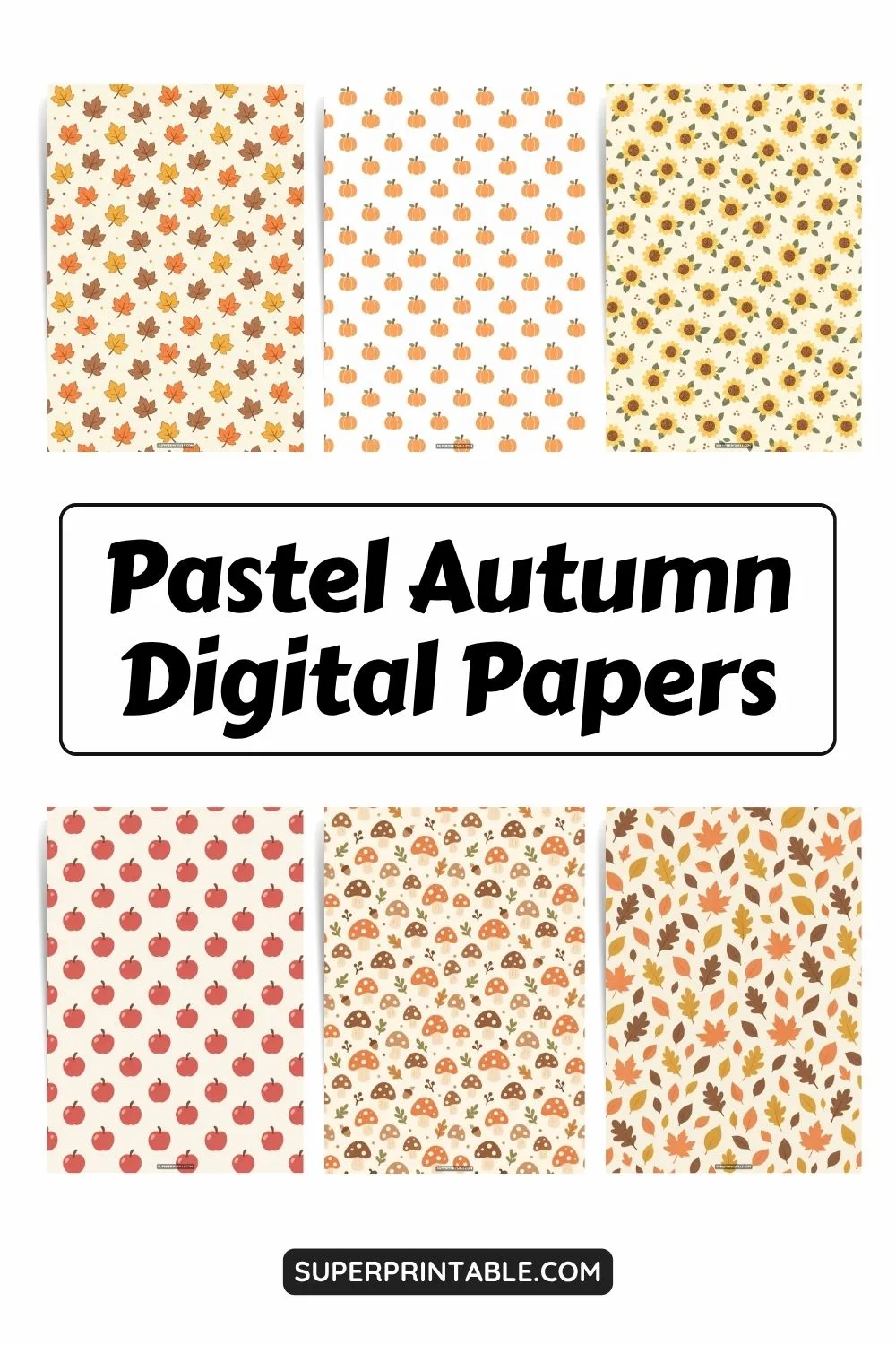 12+ Pastel Autumn Digital Papers Pinterest Image