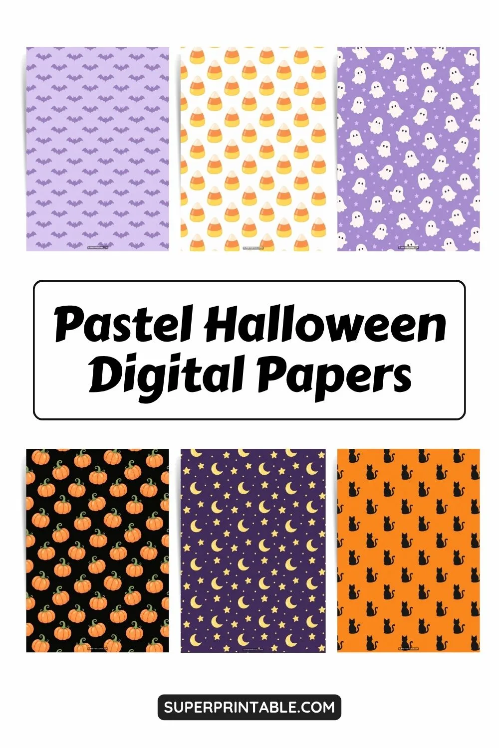 12+ Pastel Halloween Digital Papers Pinterest Image