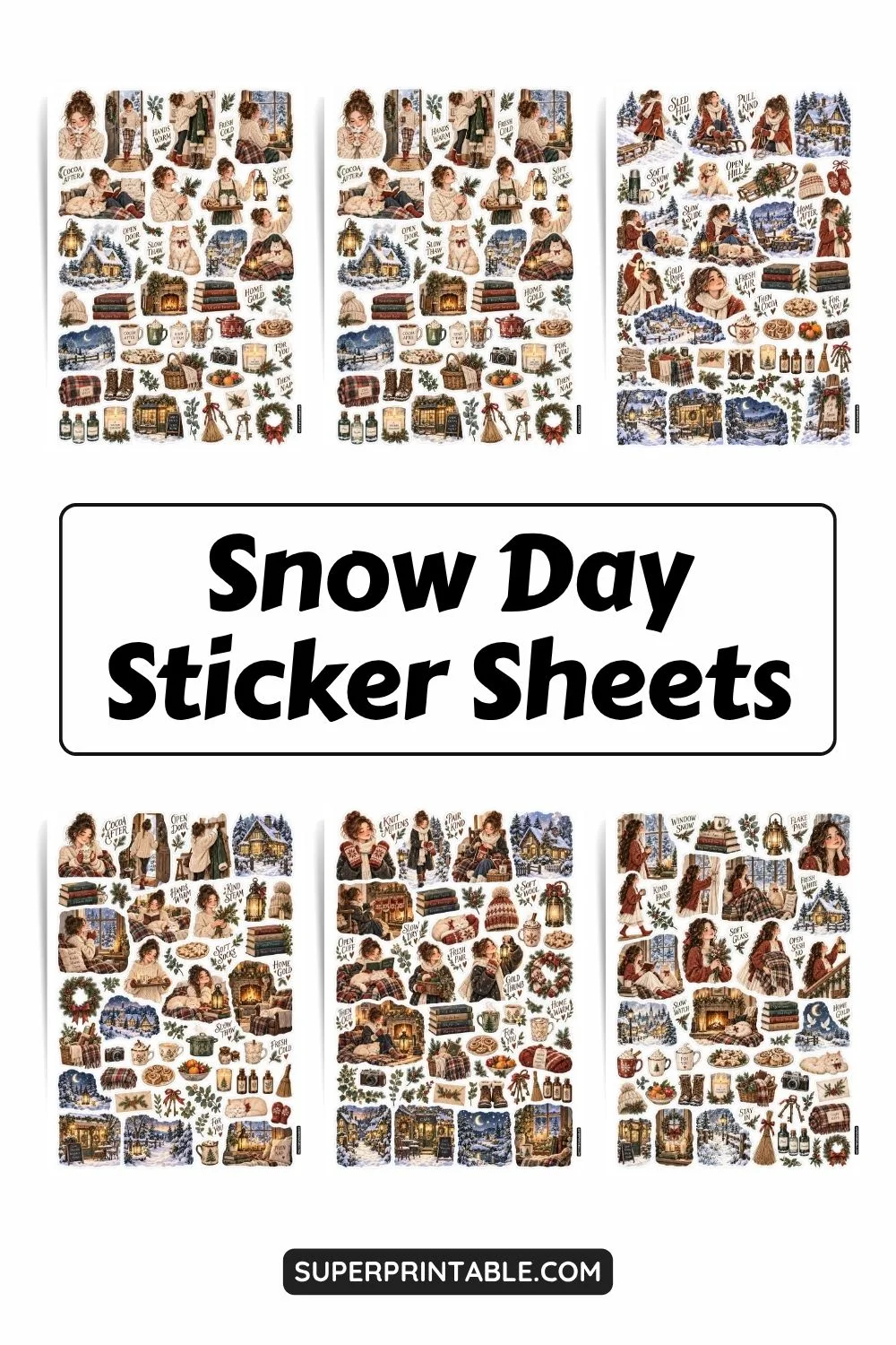 12+ Snow Day Sticker Sheets Collection Pinterest Image