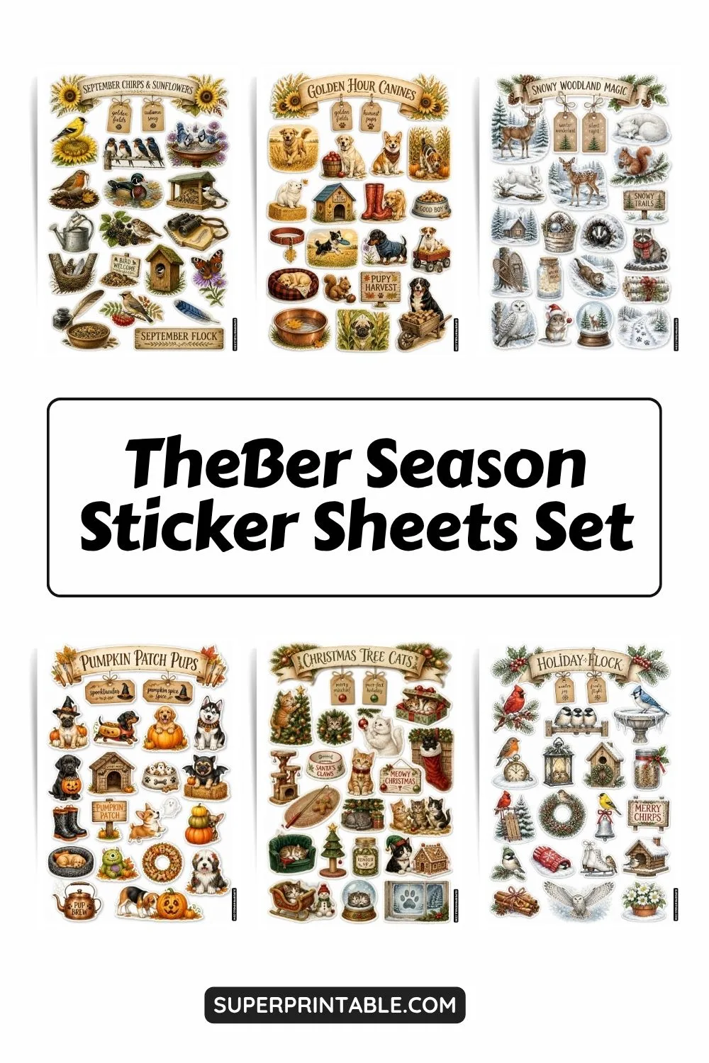 12+ TheBer Season Sticker Sheets Set Pinterest Image