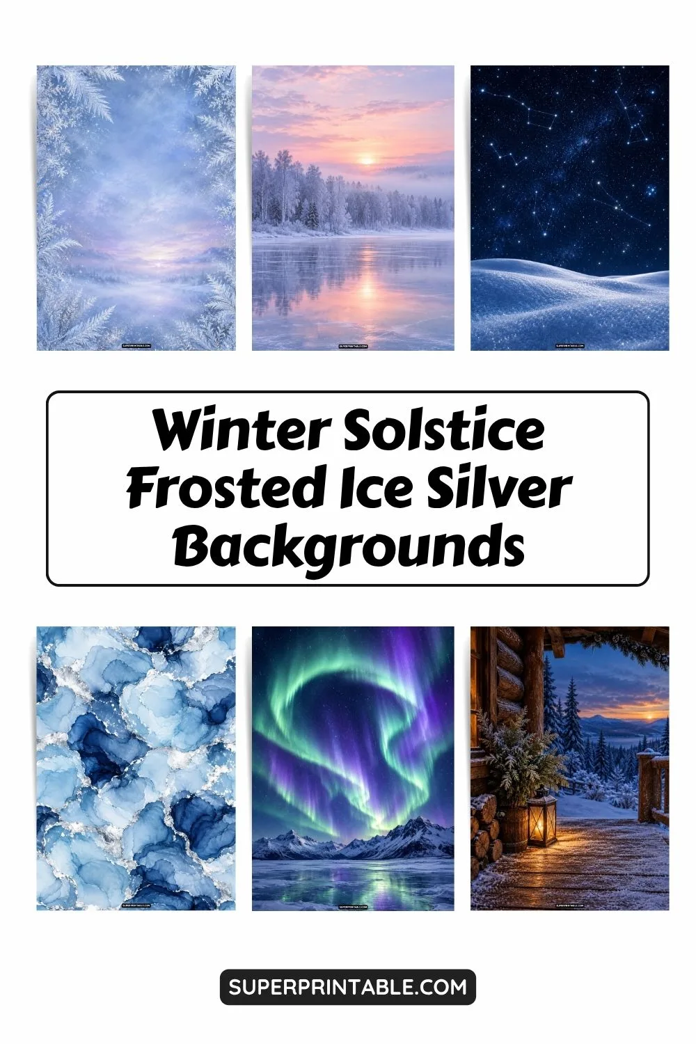 12+ Winter Solstice Frosted Ice Silver Backgrounds Pinterest Image
