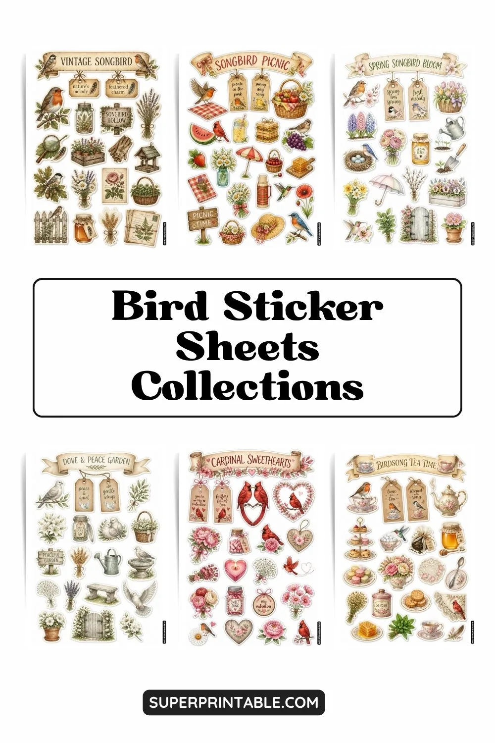 15+ Bird Sticker Sheets Collections Pinterest Image