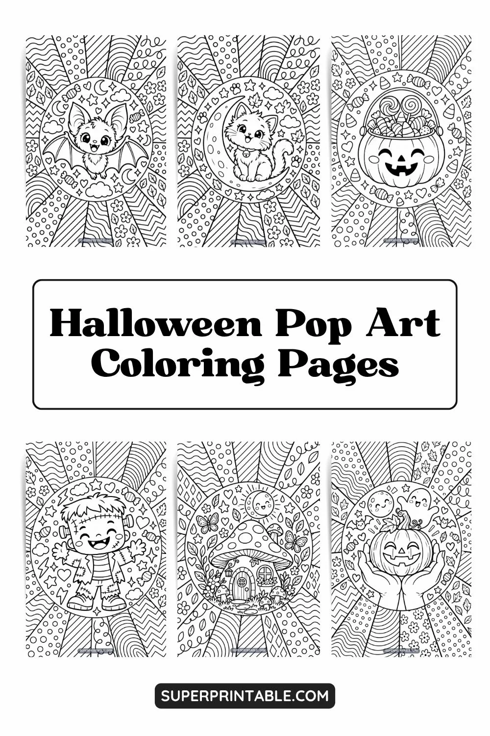 20 Halloween Pop Art Coloring Pages Pinterest Image