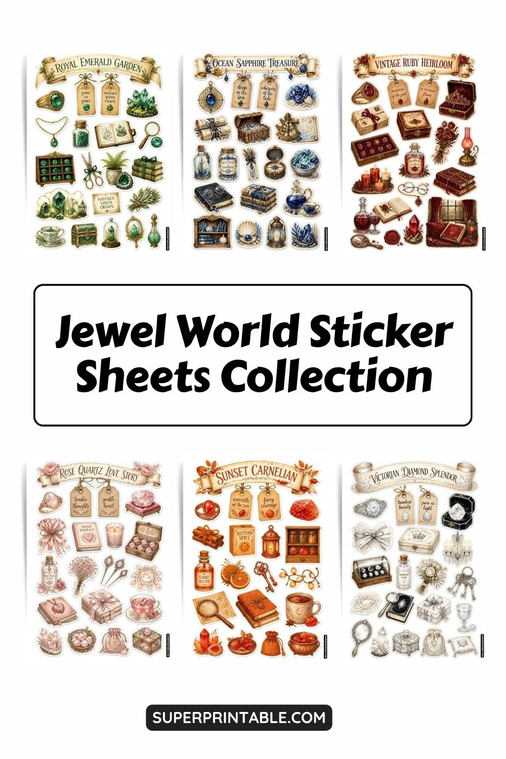 20 Jewel World Sticker Sheets Collection Pinterest Image
