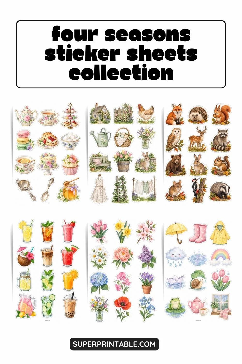 30+ Four Seasons Sticker Sheets Collection Pinterest Image