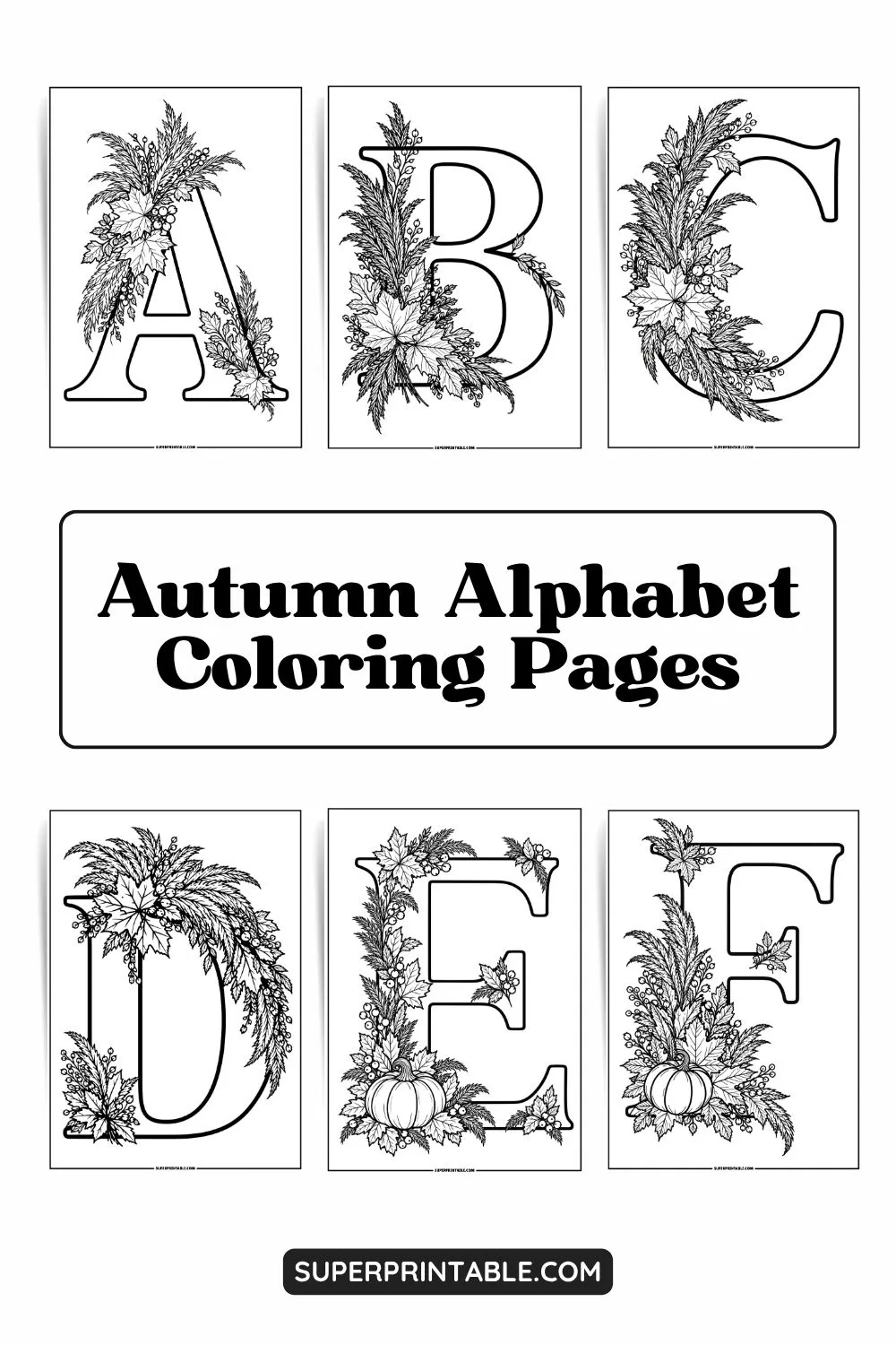 Autumn Alphabet Coloring Pages Pinterest Image