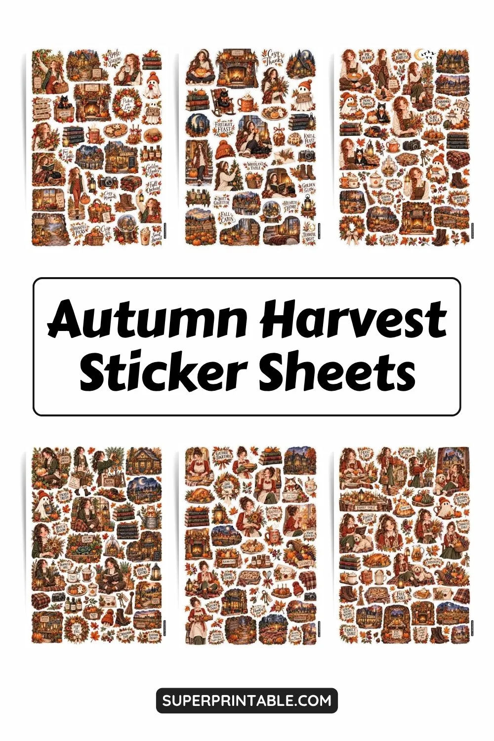 Autumn Harvest Sticker Sheets Collection Pinterest Image
