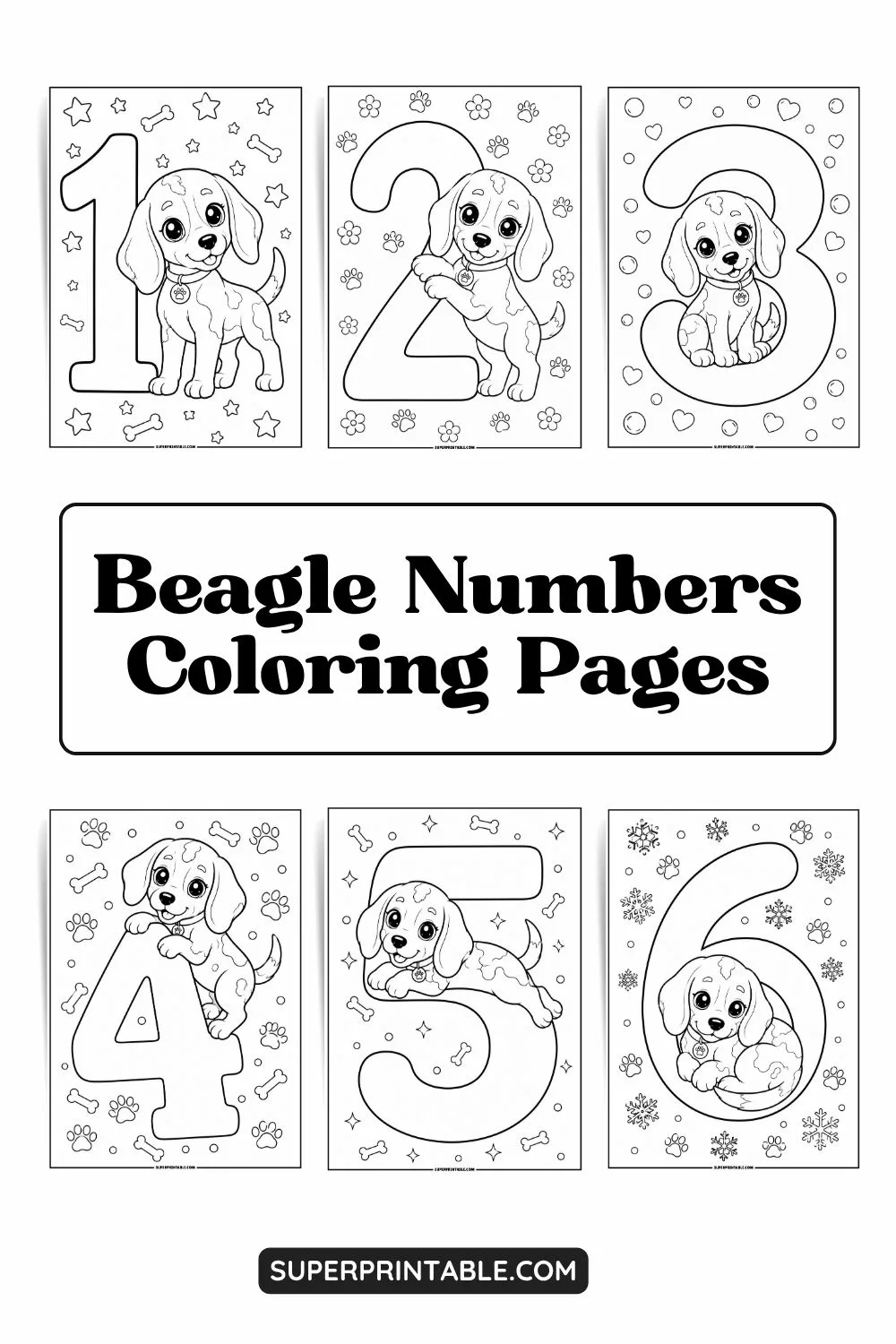 Beagle Numbers Coloring Pages Pinterest Image