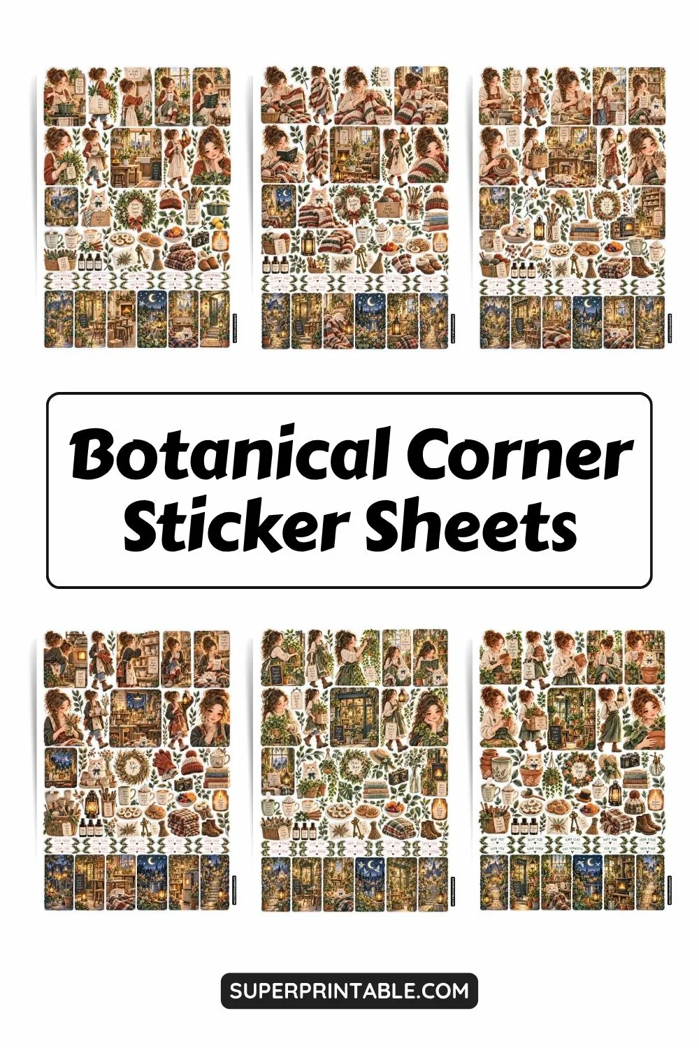 Botanical Corner Sticker Sheets Collection Pinterest Image