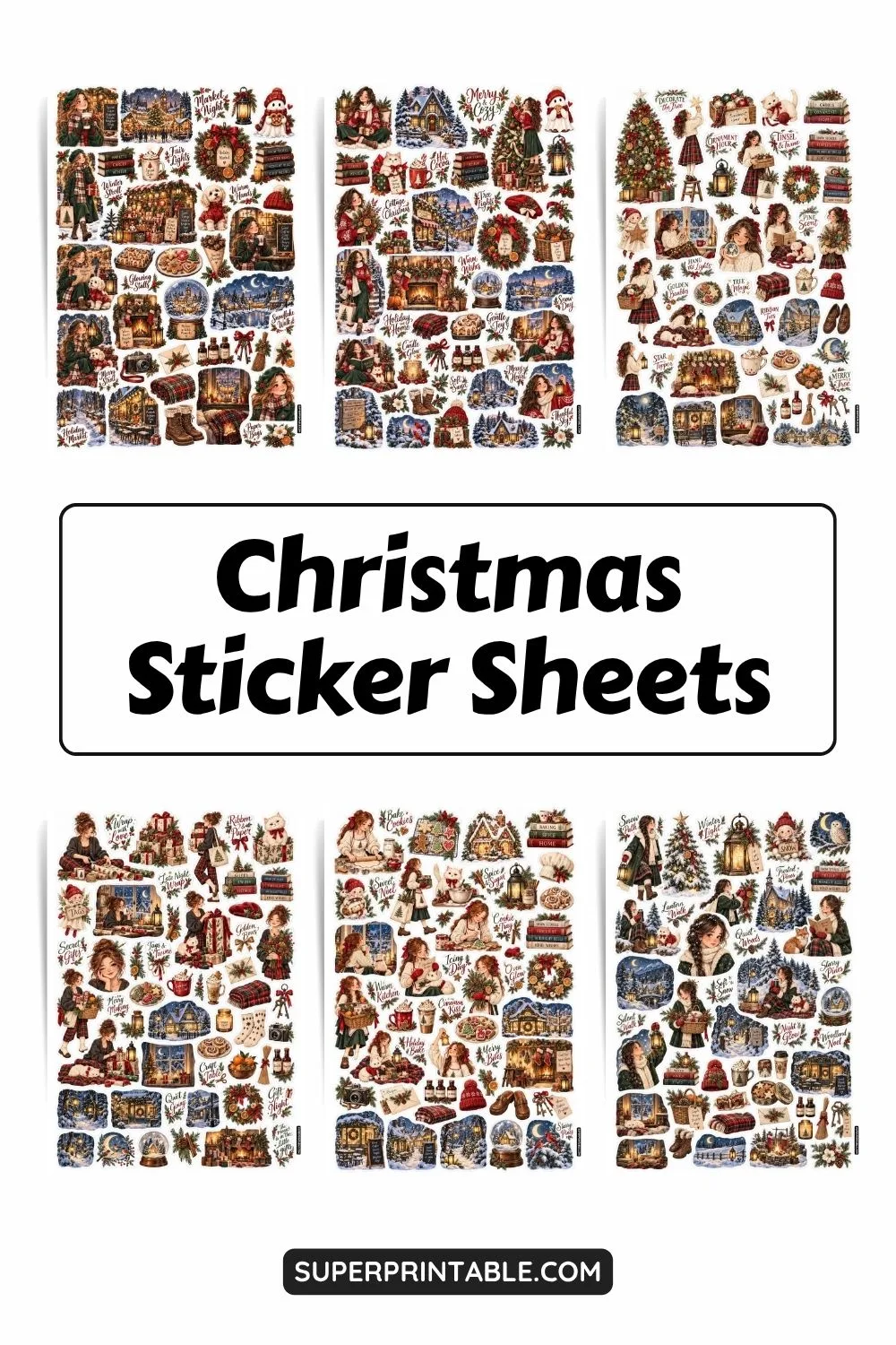 Christmas Sticker Sheets Collection Pinterest Image