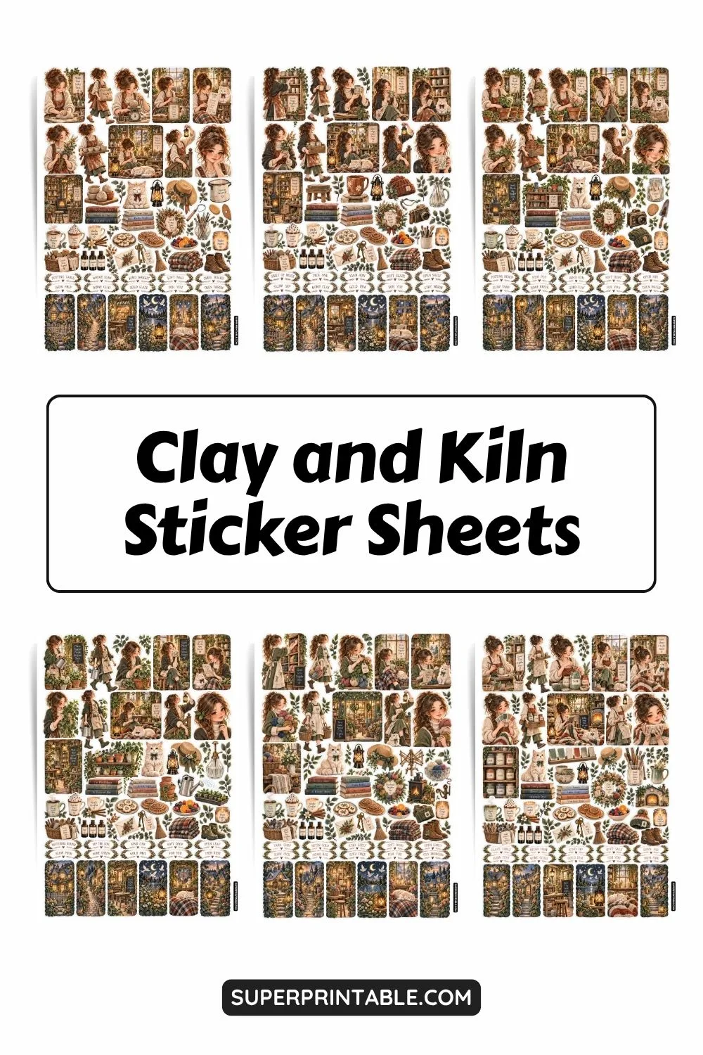Clay and Kiln Sticker Sheets Collection Pinterest Image