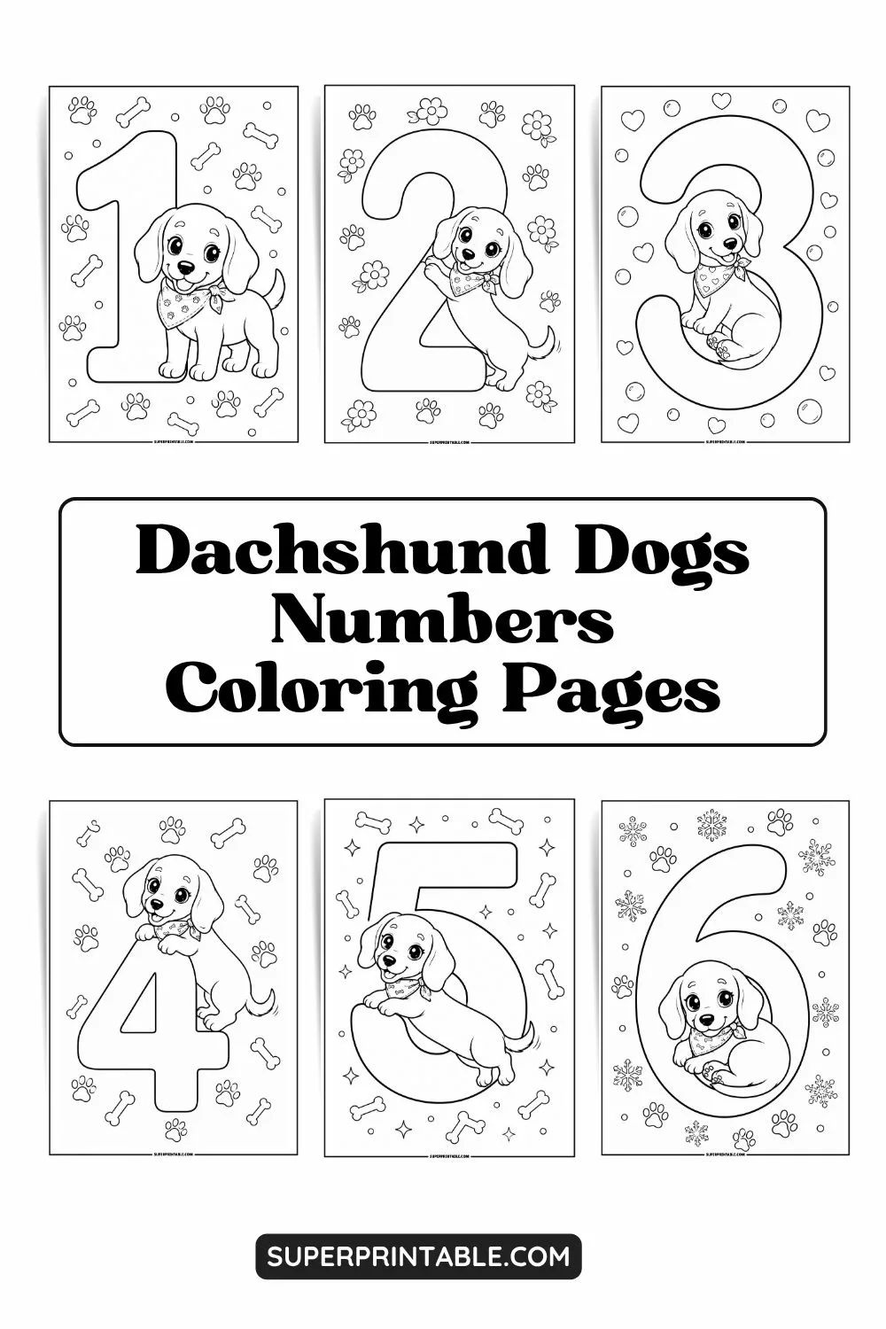 Dachshund Dogs Numbers Coloring Pages Pinterest Image