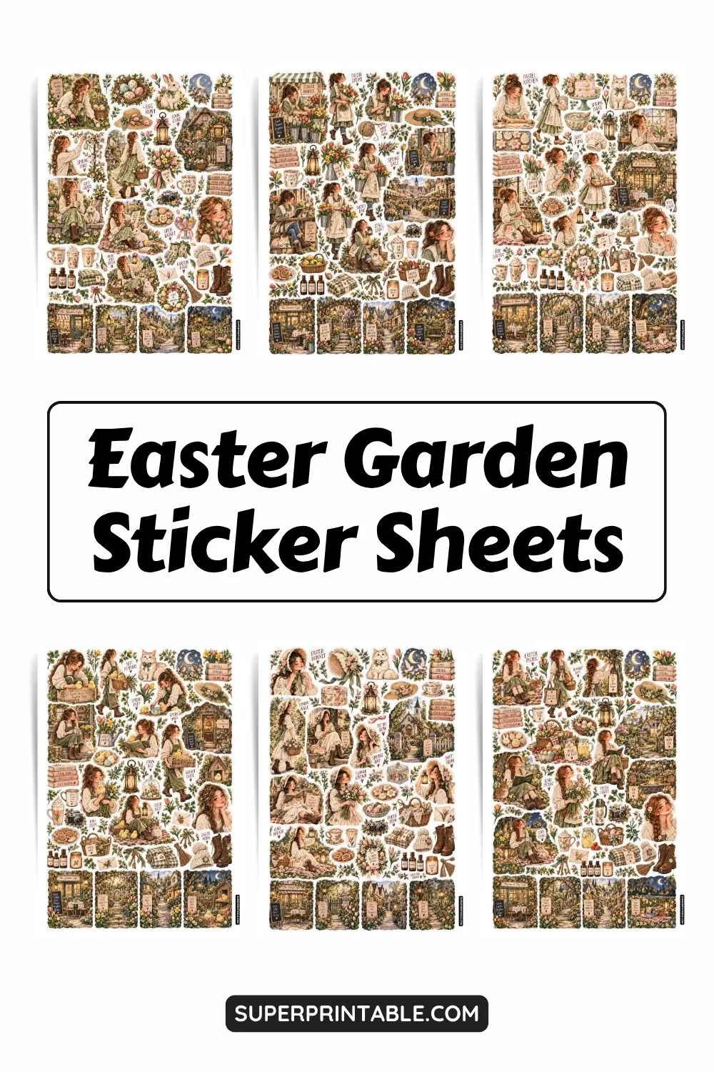 Easter Garden Sticker Sheets Collection Pinterest Image