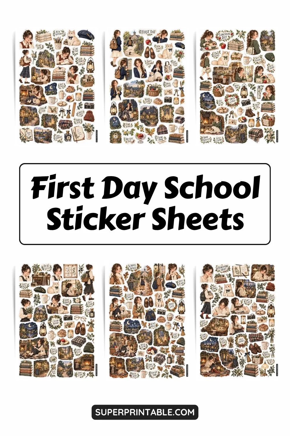 First Day School Sticker Sheets Collection Pinterest Image