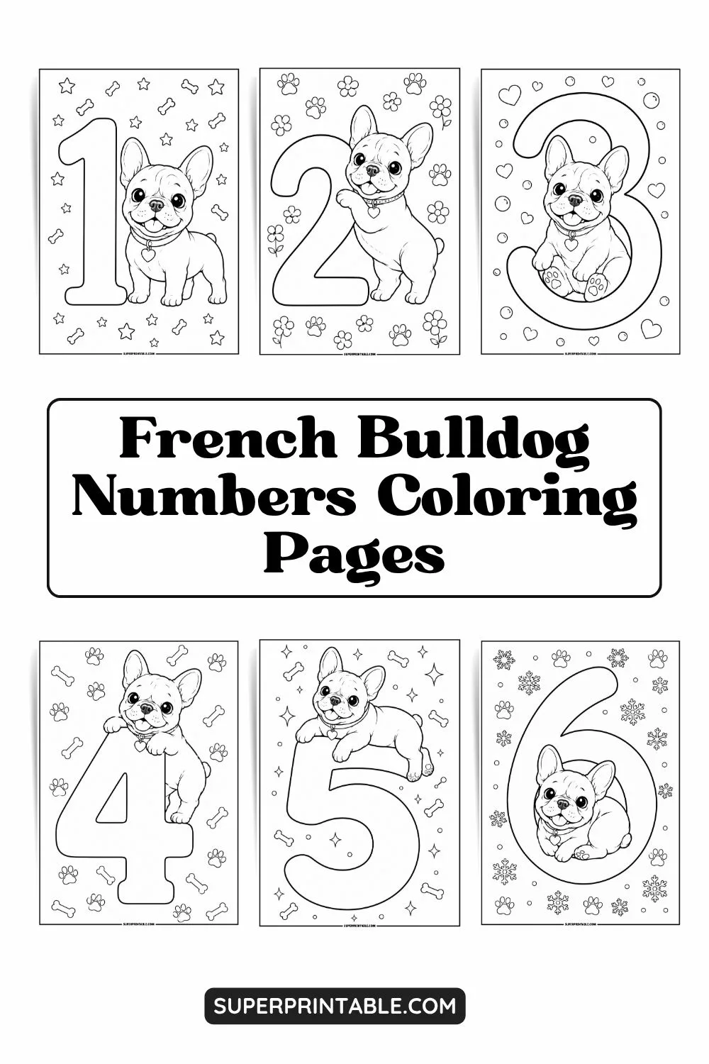 French Bulldog Numbers Coloring Pages Pinterest Image