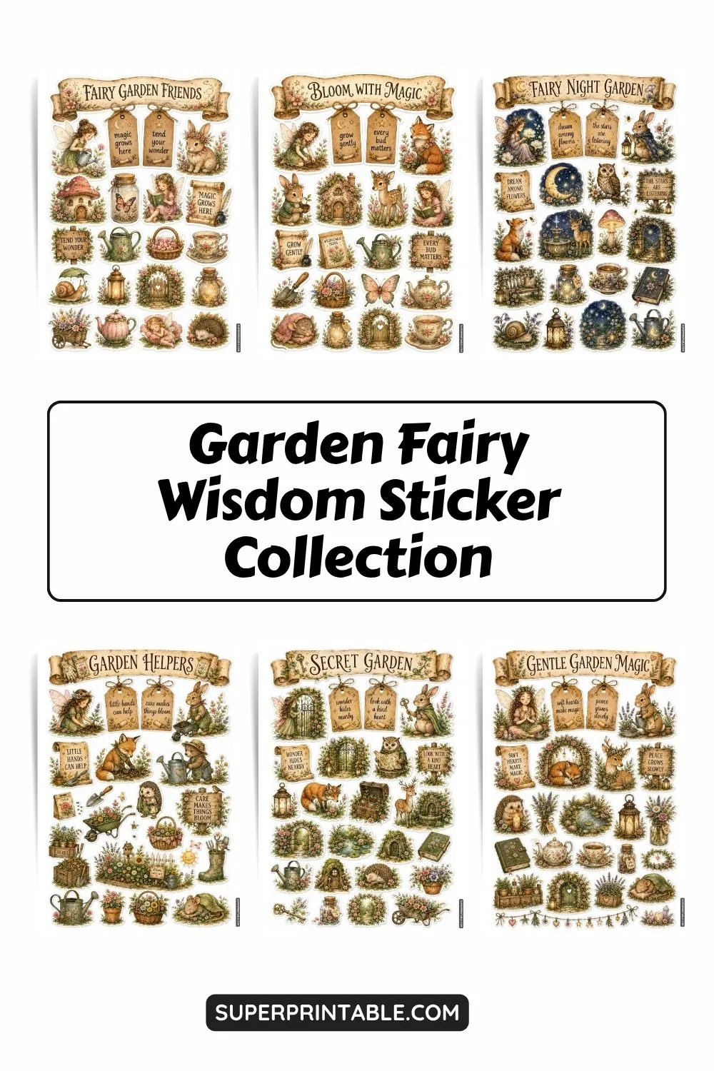 Garden Fairy Wisdom Sticker Collection Pinterest Image