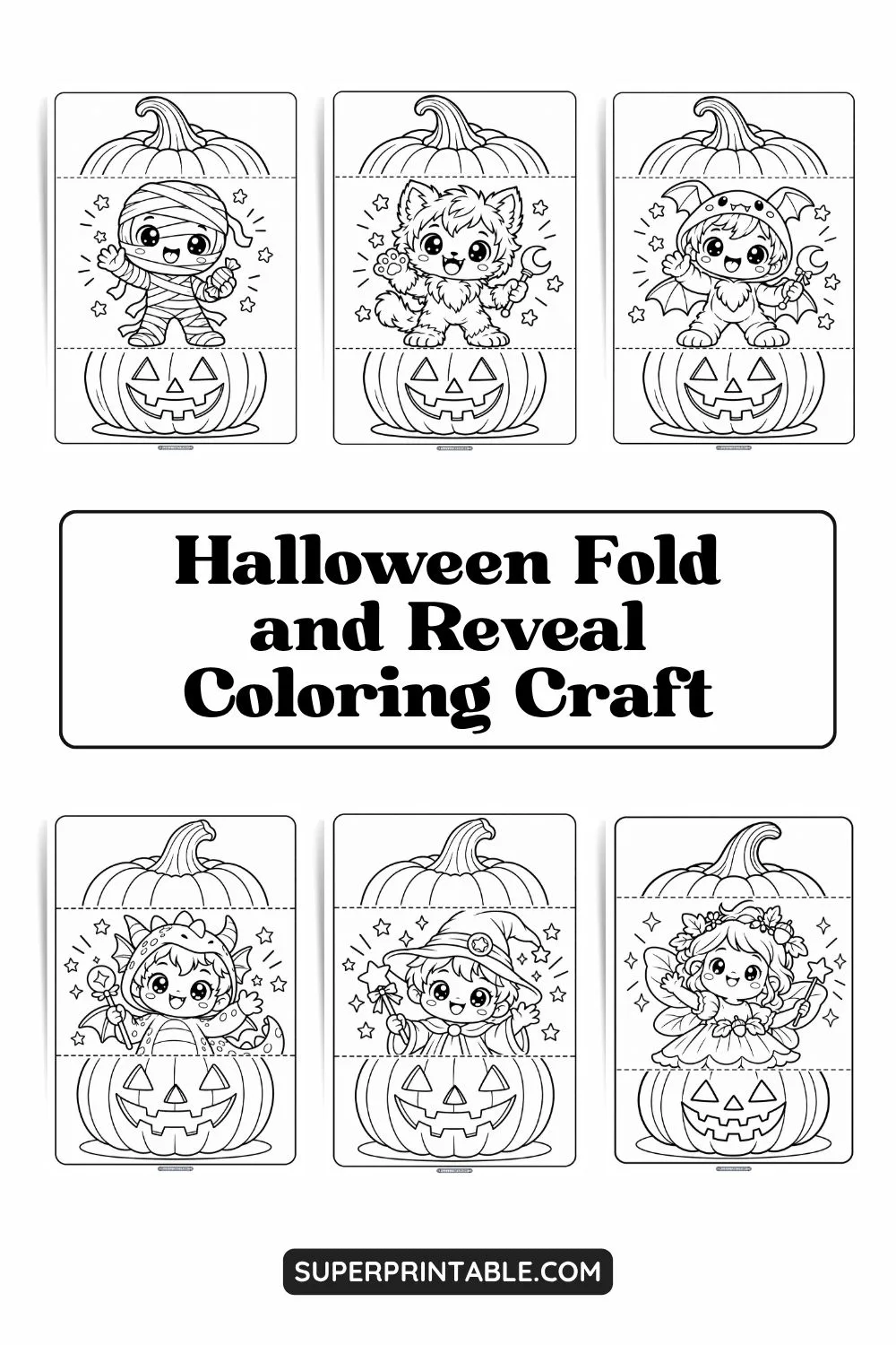 Halloween Fold and Reveal Coloring Craft Pinterest Image