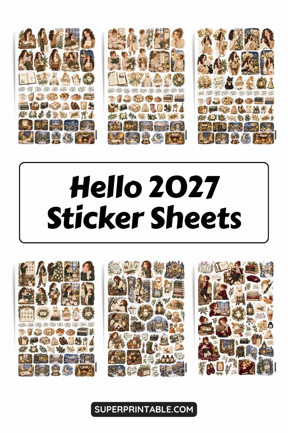 Hello 2027 Sticker Sheets Collection Pinterest Image