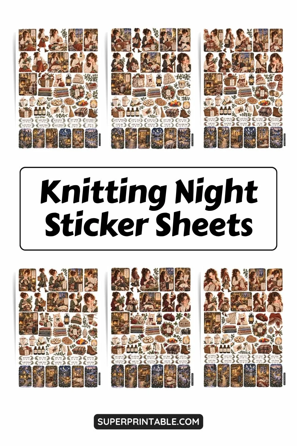 Knitting Night Sticker Sheets Collection Pinterest Image