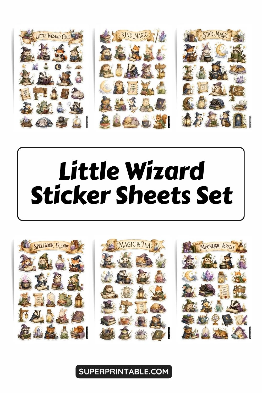 Little Wizard Sticker Sheets Collection Pinterest Image
