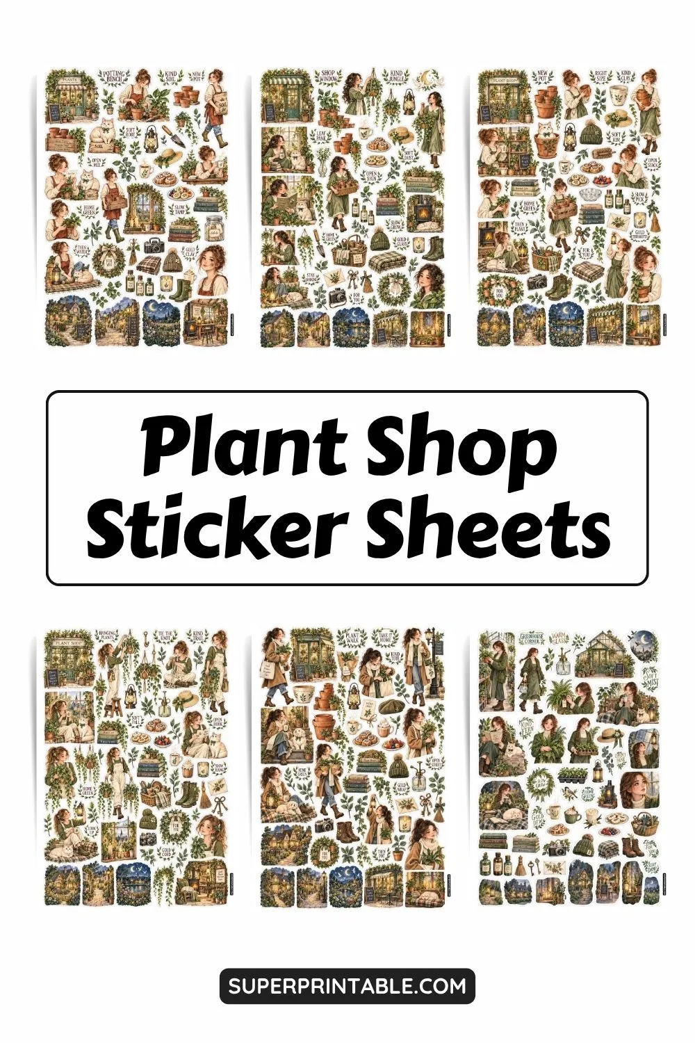 Plant Shop Sticker Sheets Collection Pinterest Image