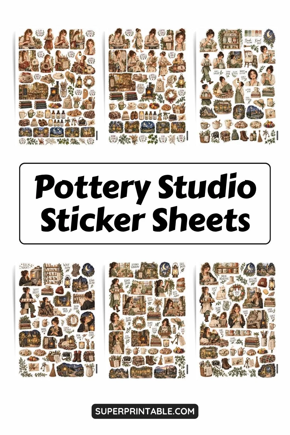 Pottery Studio Sticker Sheets Collection Pinterest Image