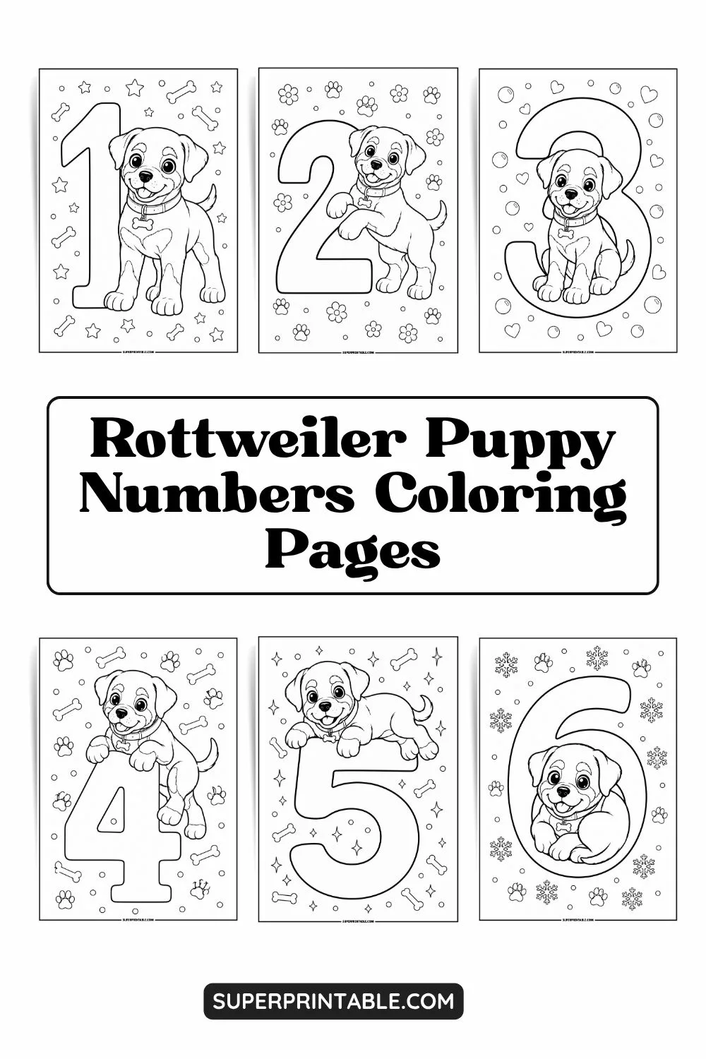 Rottweiler Puppy Numbers Coloring Pages Pinterest Image