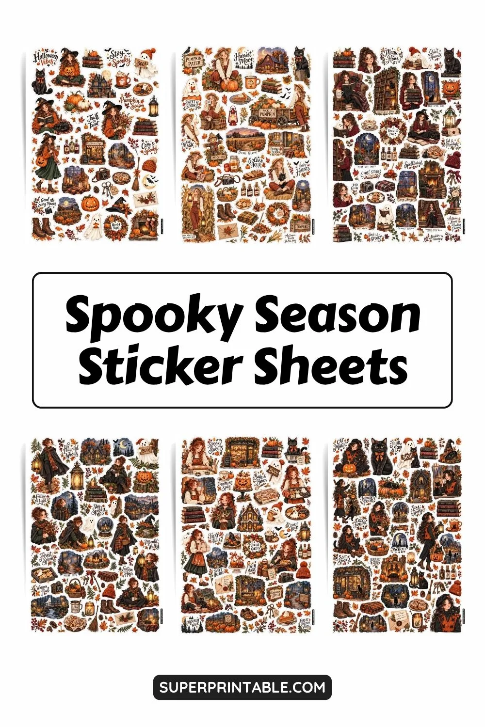 Spooky Season Sticker Sheets Collection Pinterest Image