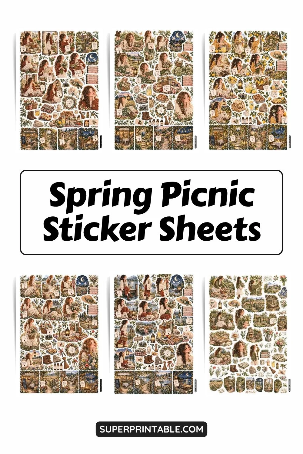 Spring Picnic Sticker Sheets Collection Pinterest Image