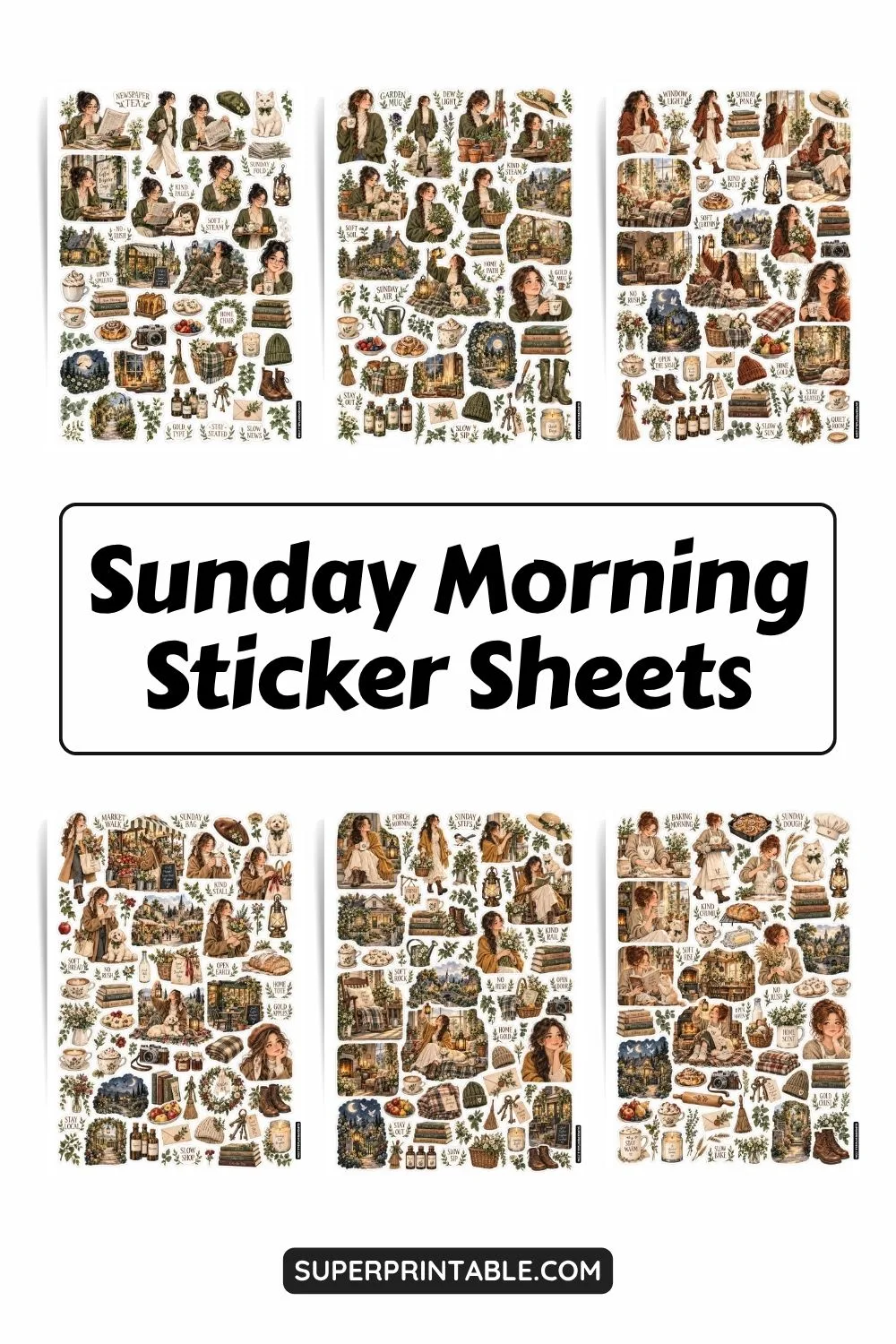 Sunday Morning Sticker Sheets Collection Pinterest Image