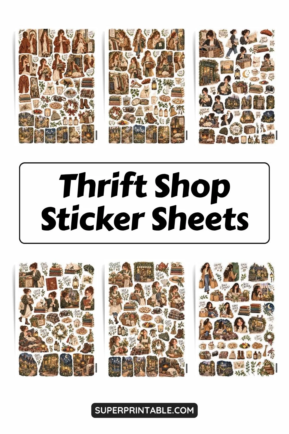 Thrift Shop Sticker Sheets Collection Pinterest Image