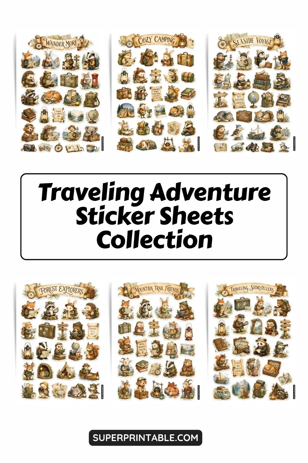 Traveling Adventure Sticker Sheets Collection Pinterest Image