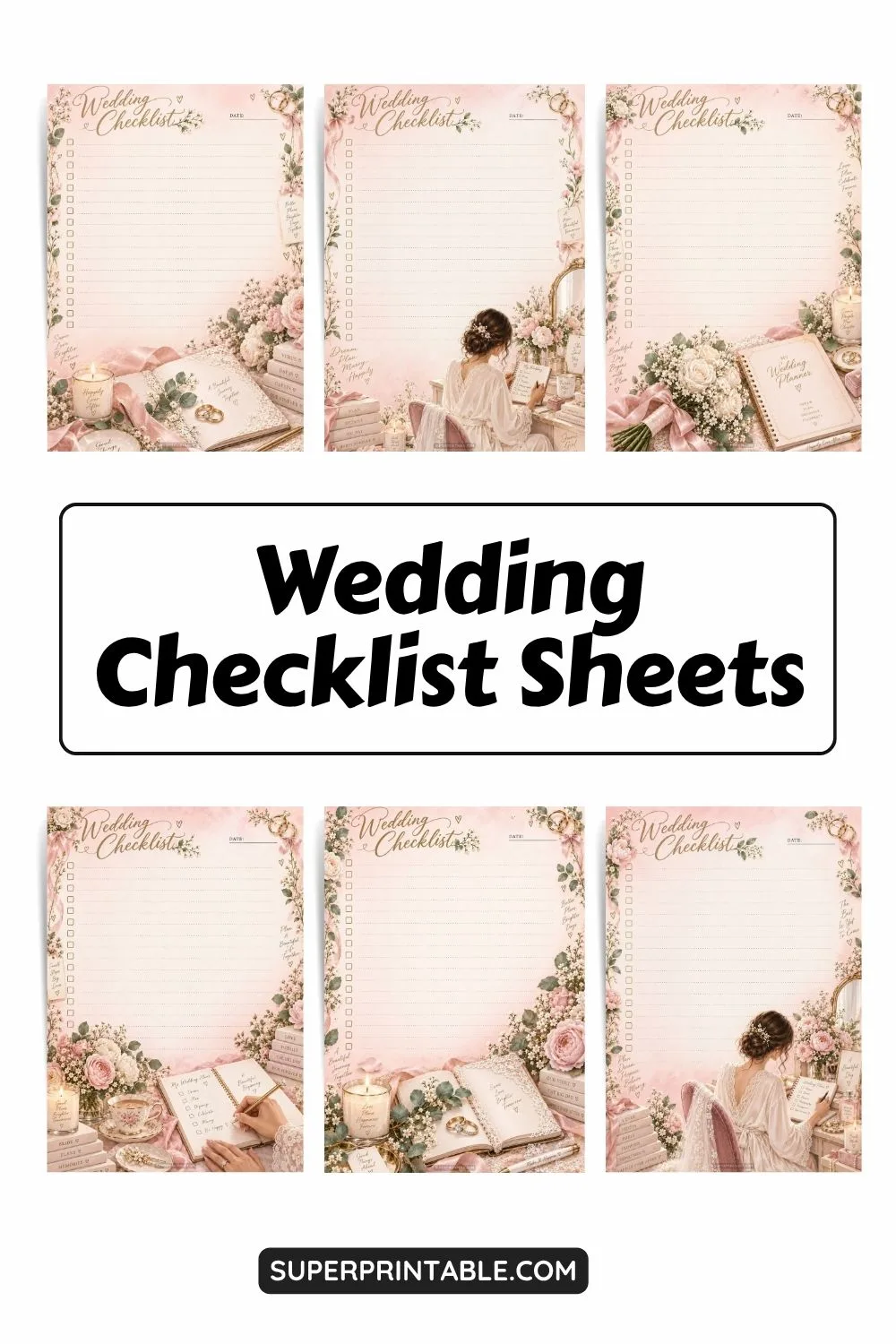 Wedding Checklist Sheets Pinterest Image