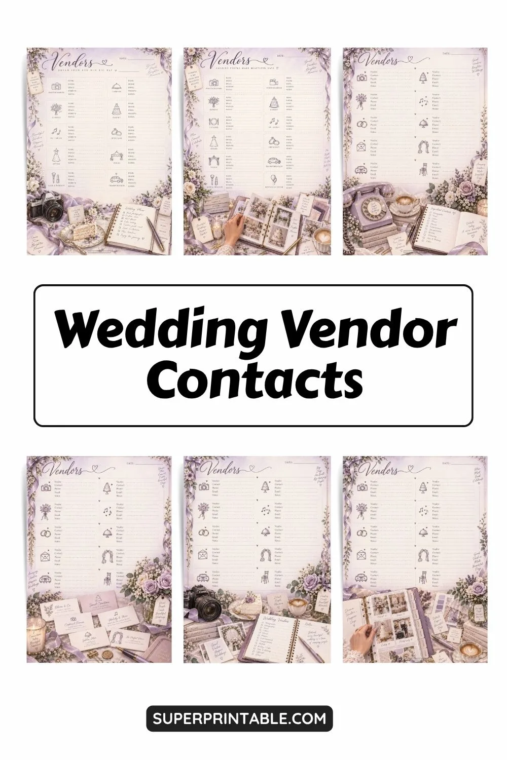Wedding Vendor Contacts Pinterest Image