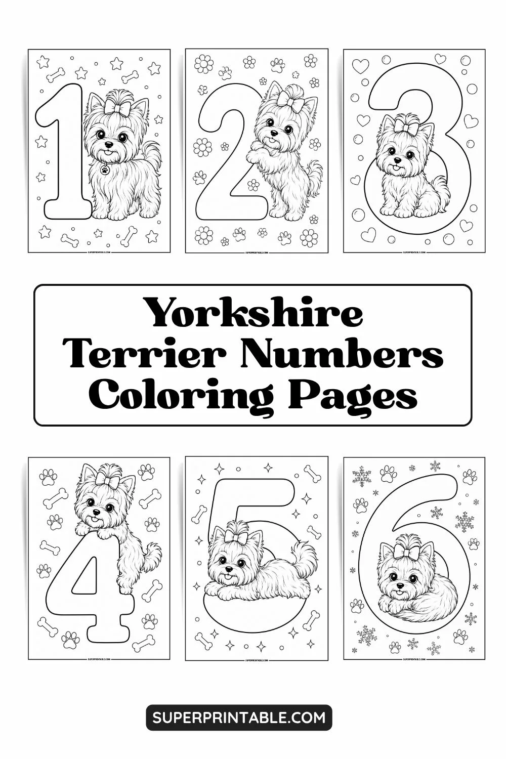 Yorkshire Terrier Numbers Coloring Pages Pinterest Image