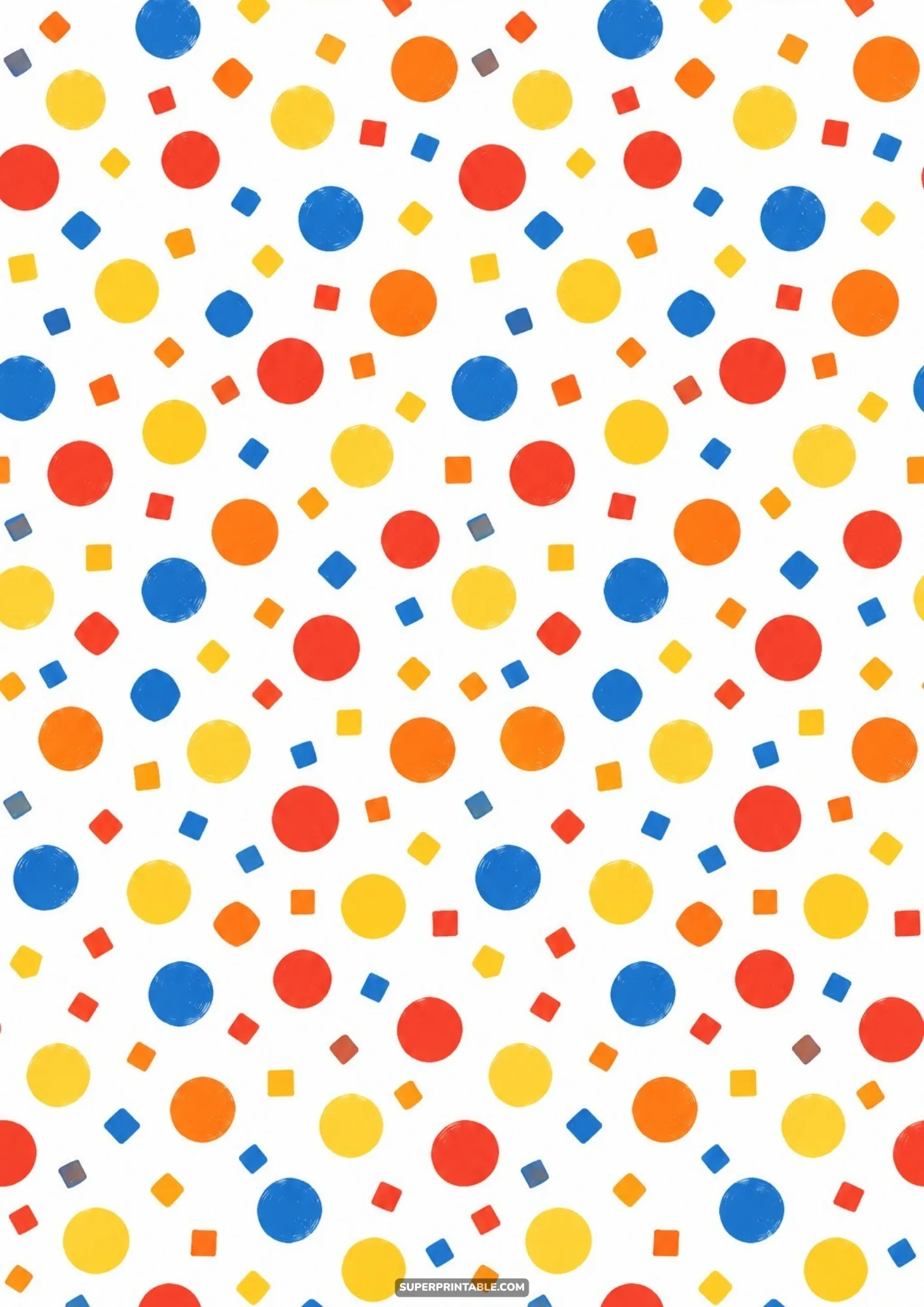 Bright geometric digital backgrounds with colorful dots and squares on white