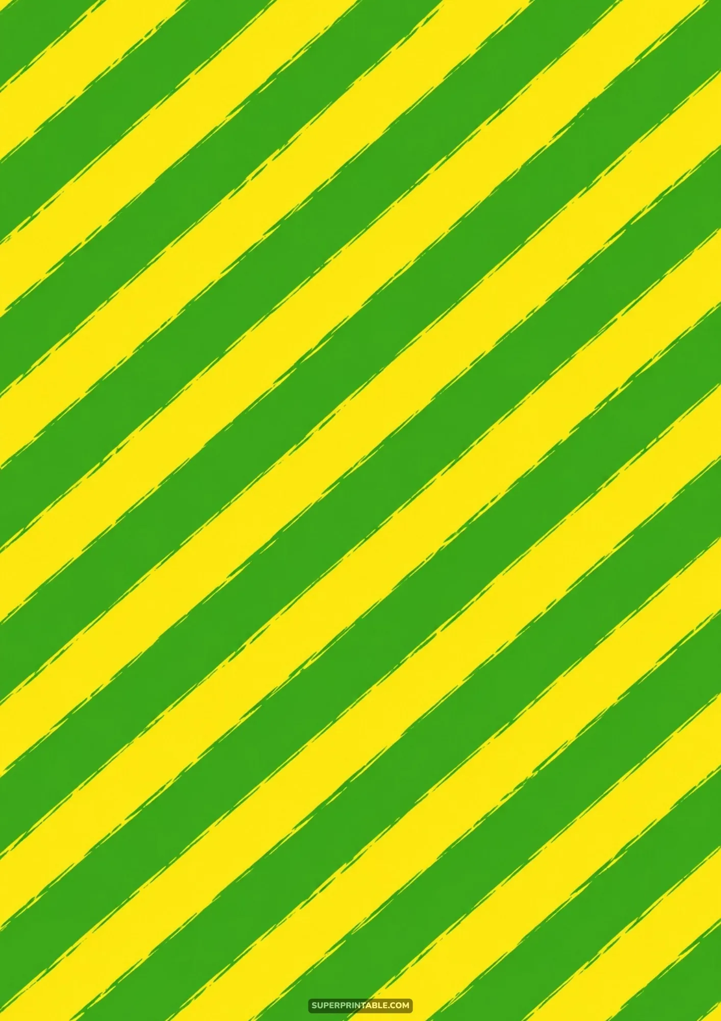 Dynamic diagonal bands alternating in bright lemon yellow and fresh lime green