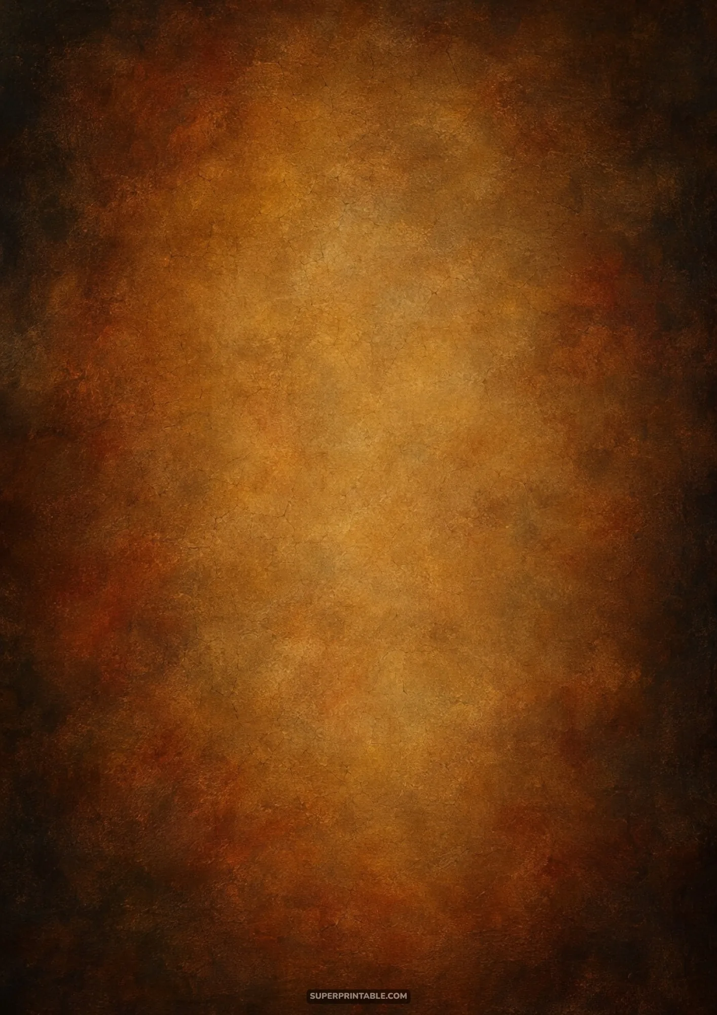Distressed golden amber and burnt sienna surface with delicate craquelure cracks.