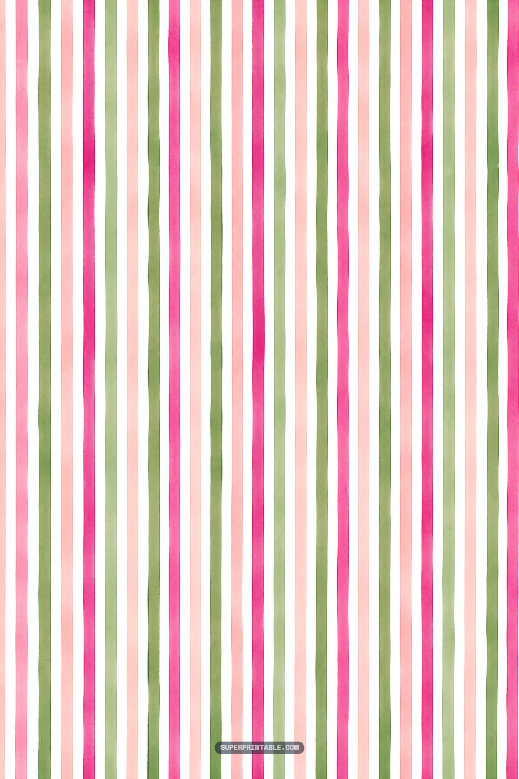 Watercolor vertical stripes in magenta, blush pink, and sage green inspired by tropical orchard hues.
