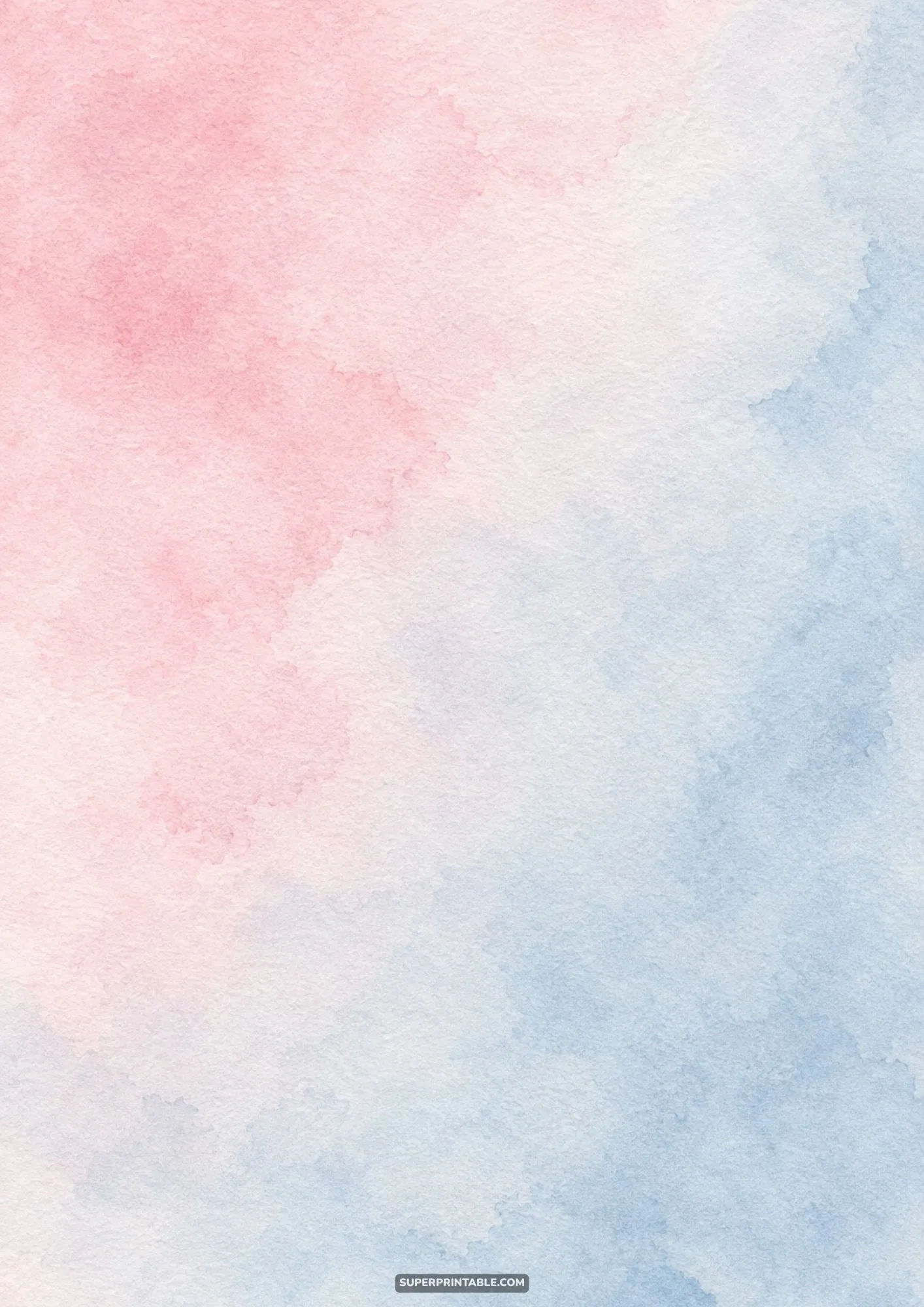 Warm dusty rose pink blending diagonally into muted slate blue watercolor on paper.