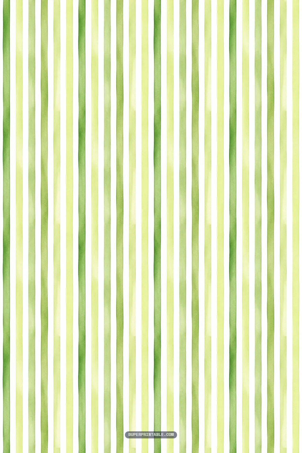 vertical watercolor stripes in fresh shades of lime olive and pear green