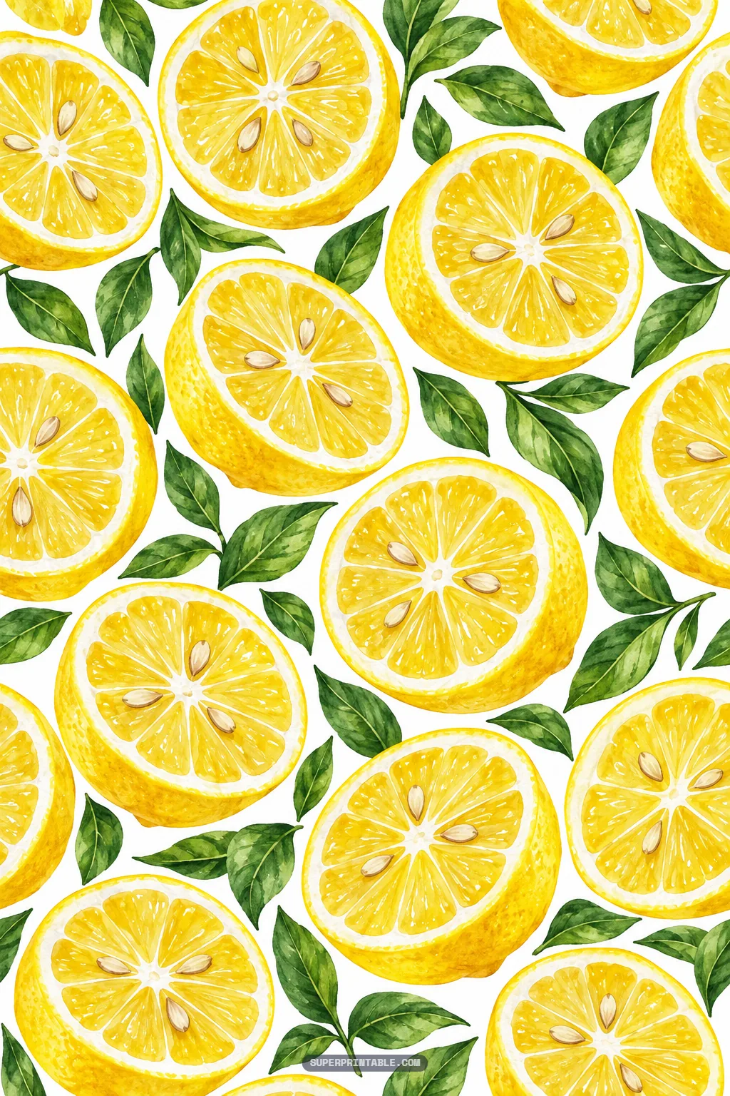 Detailed lemon and blueberry digital papers featuring freshly sliced lemon halves showing seeds and citrus segments
