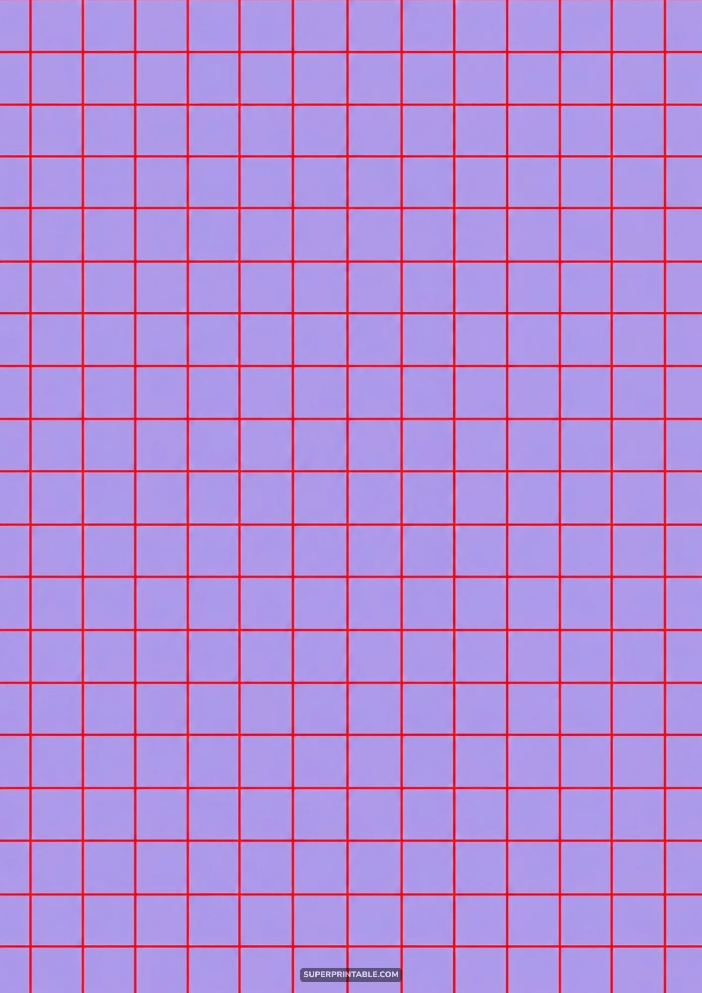 Lavender purple digital paper with clean red grid lines forming an aesthetic square graph layout.