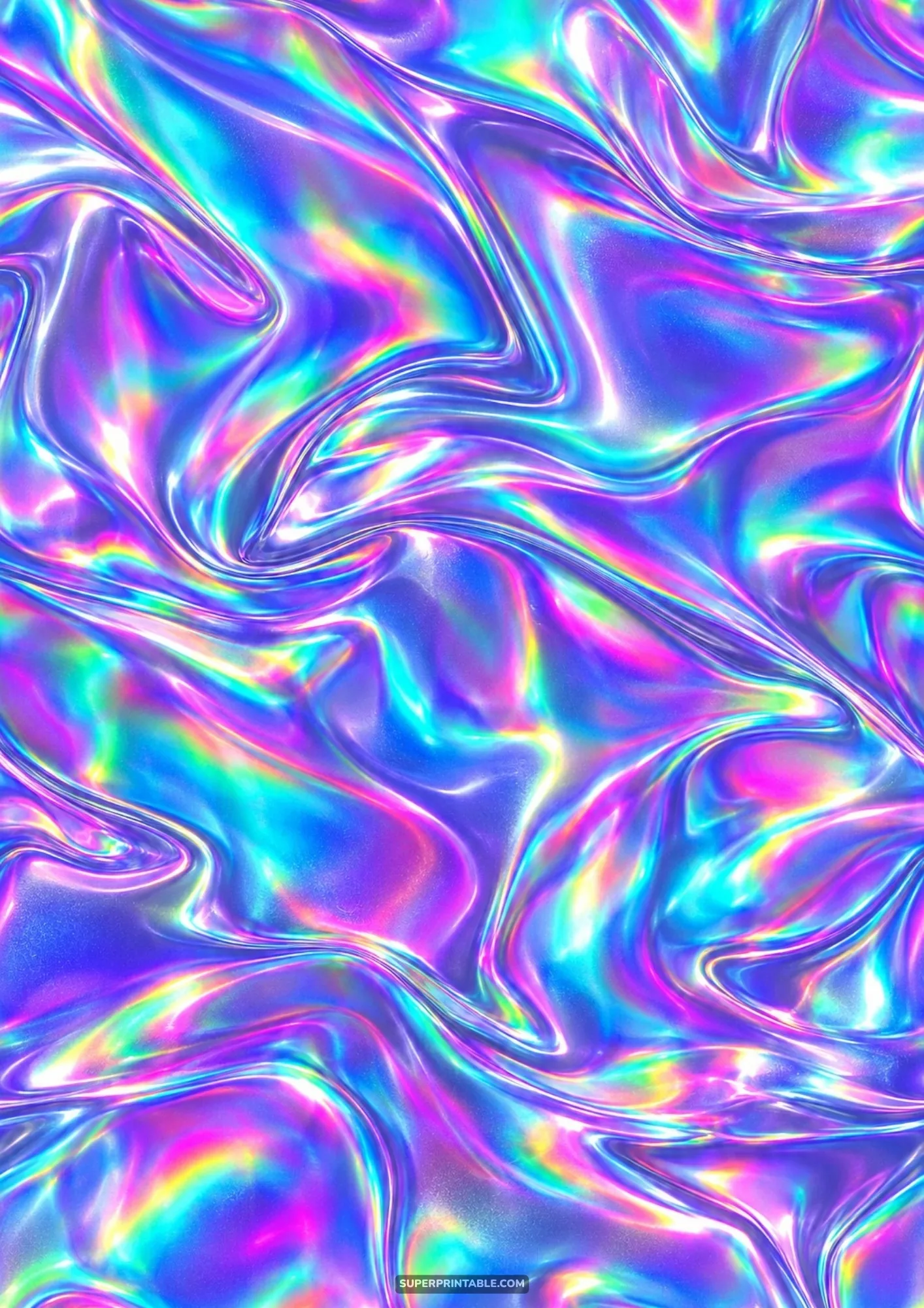 Iridescent cyberpunk neon backgrounds with seamless holographic foil swirls and dynamic metallic sheen