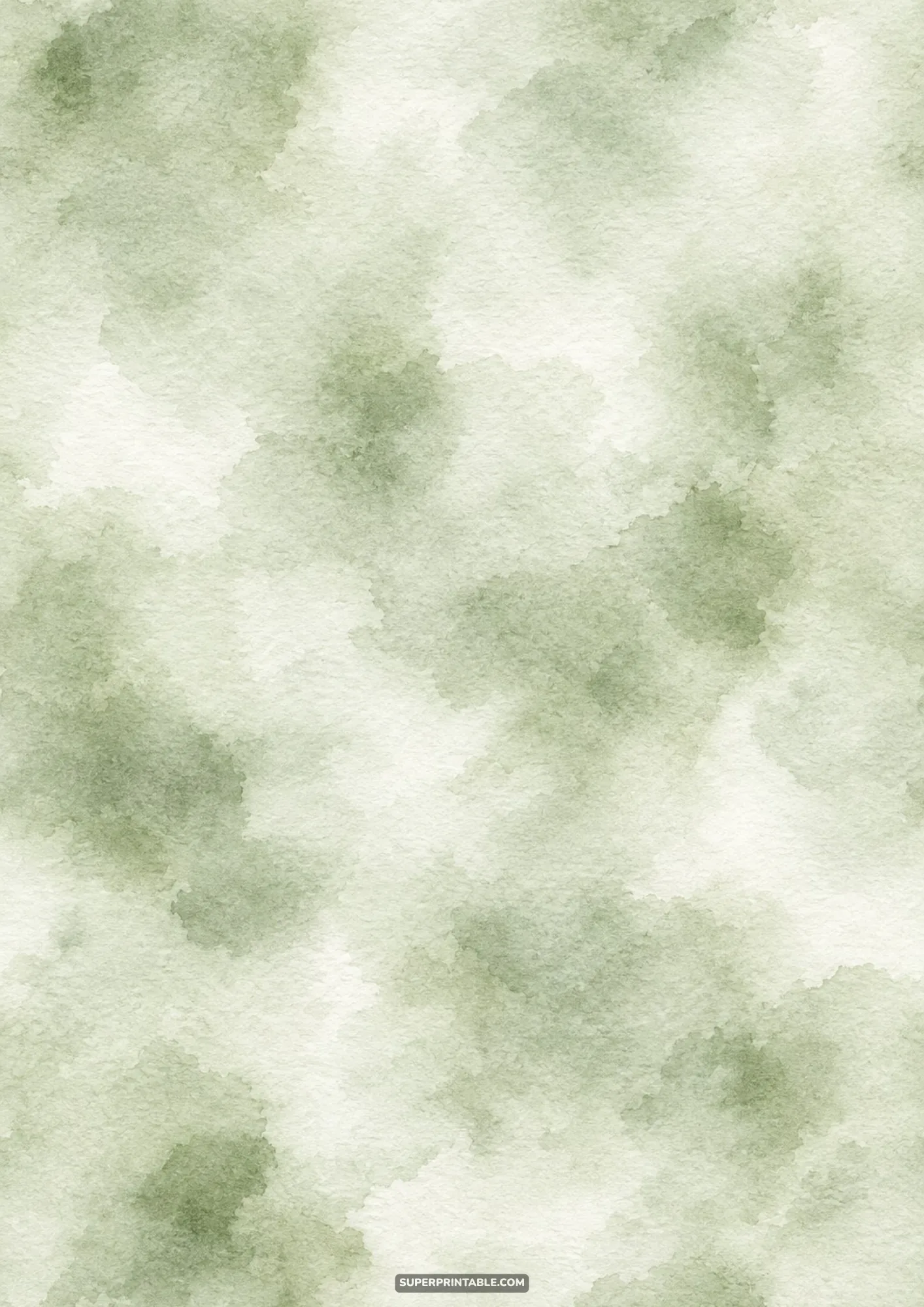 Softly stippled sage green watercolor pigment texture covering an ivory background