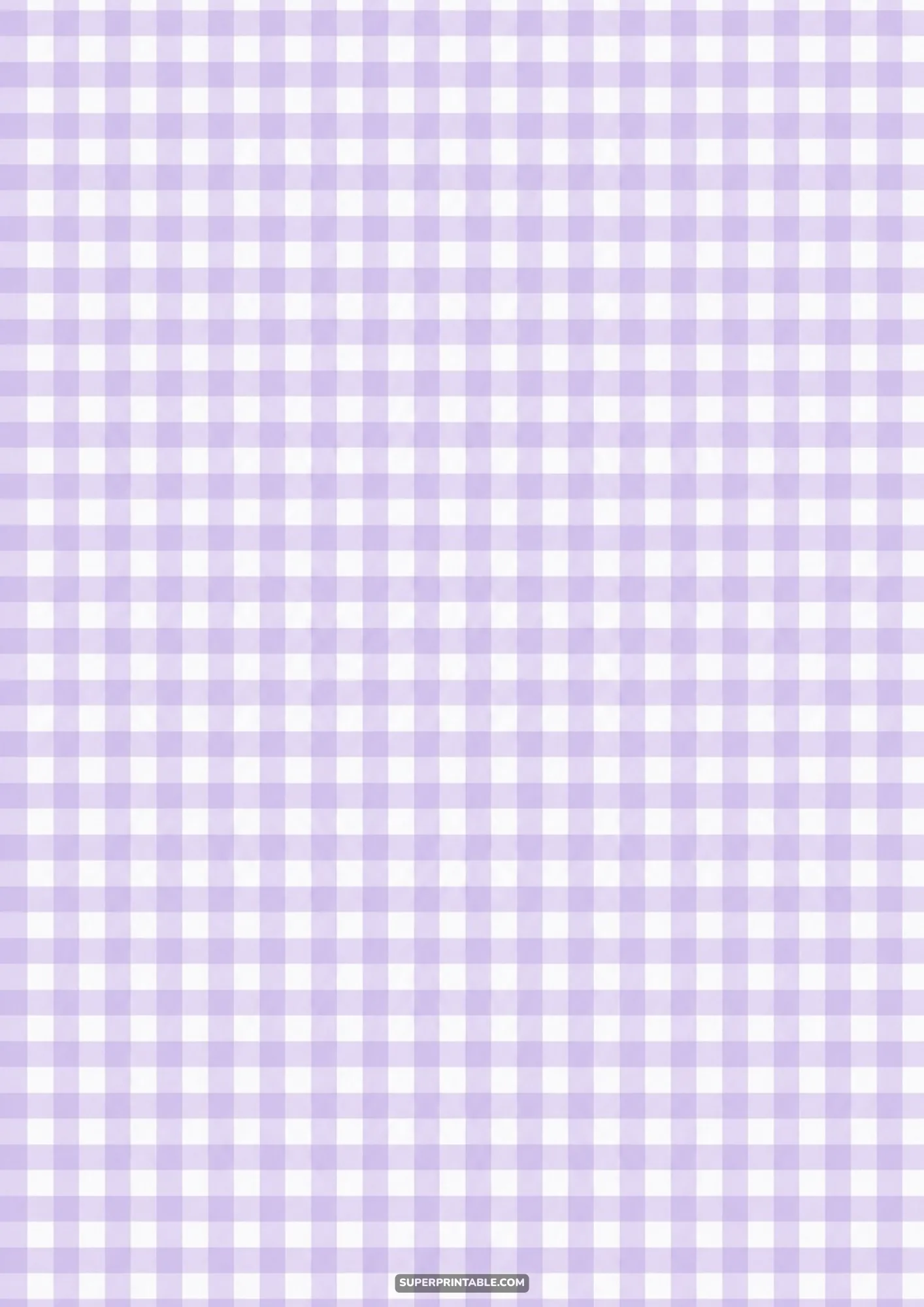 Classic lilac lavender gingham plaid checks interweave with white lines seamlessly.
