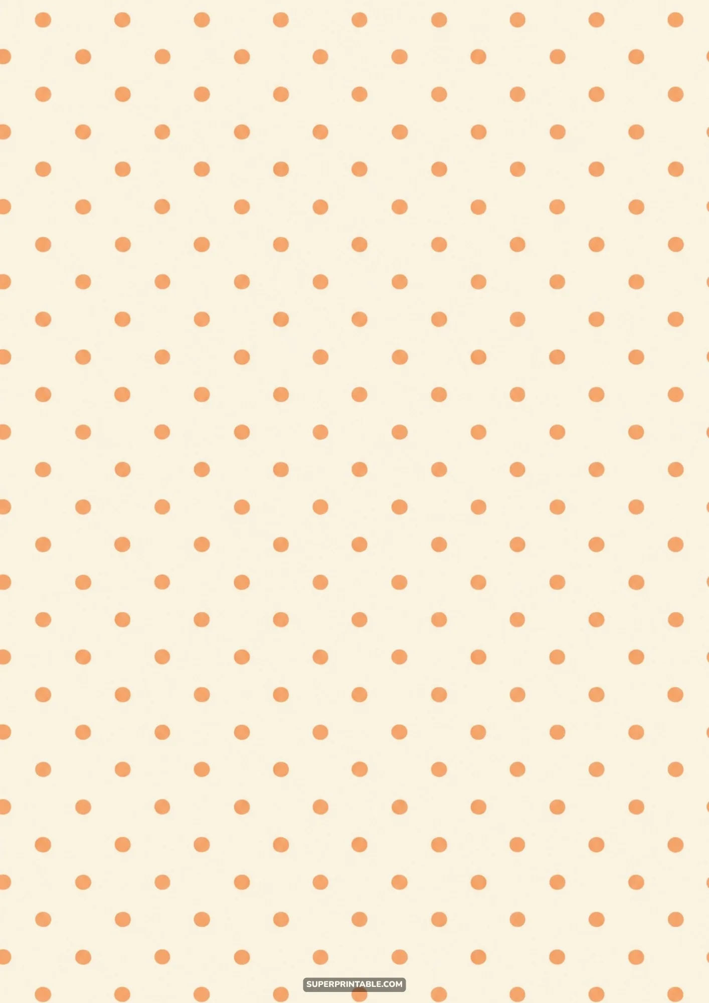 Delicate pastel orange polka dots neatly arranged on an off white textured background