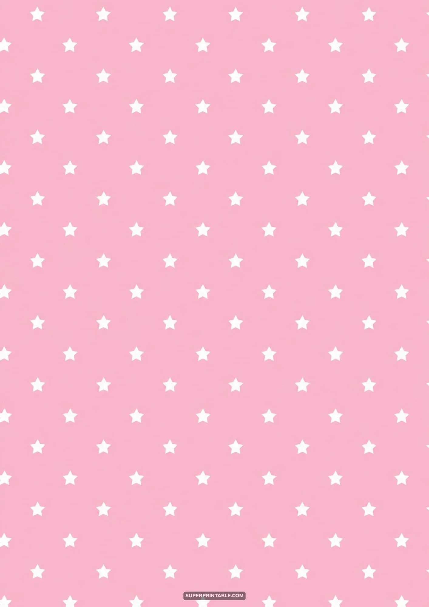 Delicate white stars repeat across a soft pastel pink background for printable crafts.