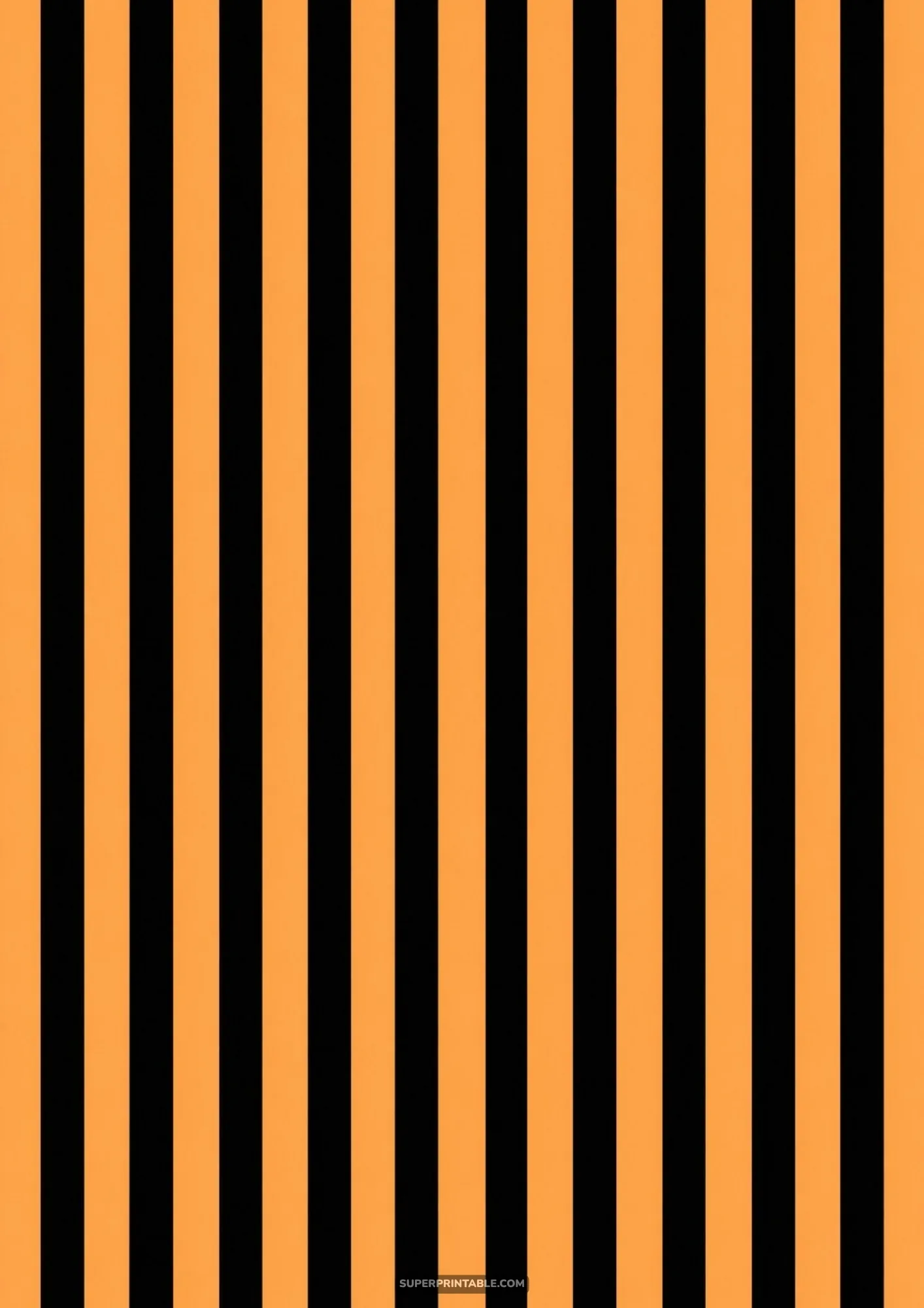 Classic Halloween vertical alternating bold stripes in vibrant pumpkin orange and midnight black.